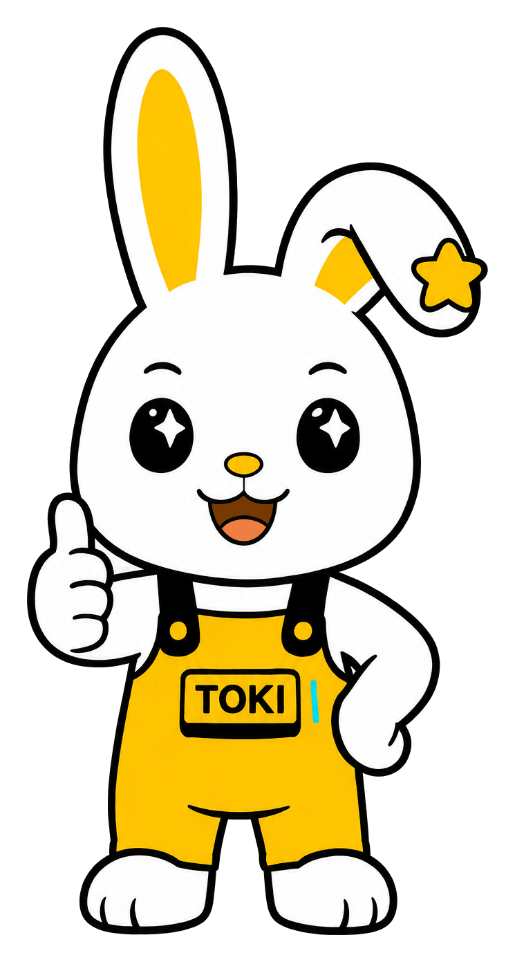 TOKI มาสคอตกระต่ายชาย ลายเส้นการ์ตูน ยกนิ้วโป้ง